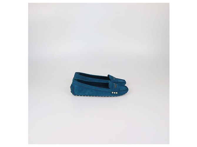 Mocassini in camoscio blu teal Louis Vuitton - vista 3