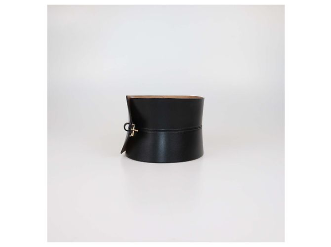 Alaïa Alaia Doppel-Bustier-Gürtel aus schwarzem Leder - Ansicht 2
