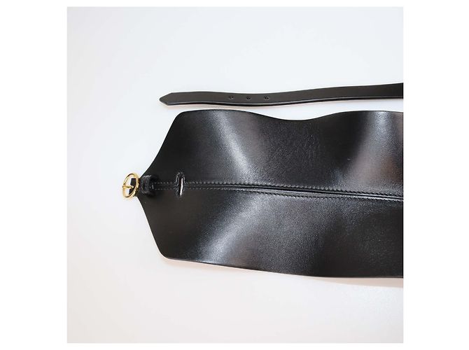 Alaïa Alaia Doppel-Bustier-Gürtel aus schwarzem Leder - Ansicht 4