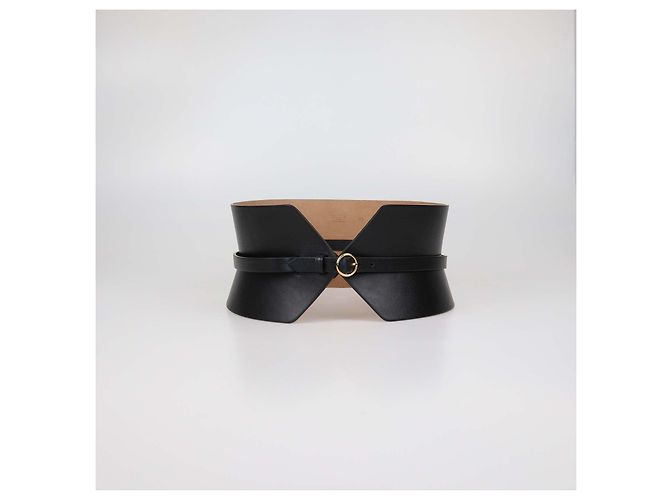Alaïa Alaia Doppel-Bustier-Gürtel aus schwarzem Leder - Ansicht 5