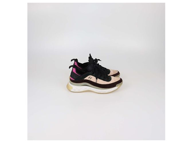 Sneakers basse Chanel Multicolor in camoscio trapuntato e tessuto CC Multicolore - vista 3