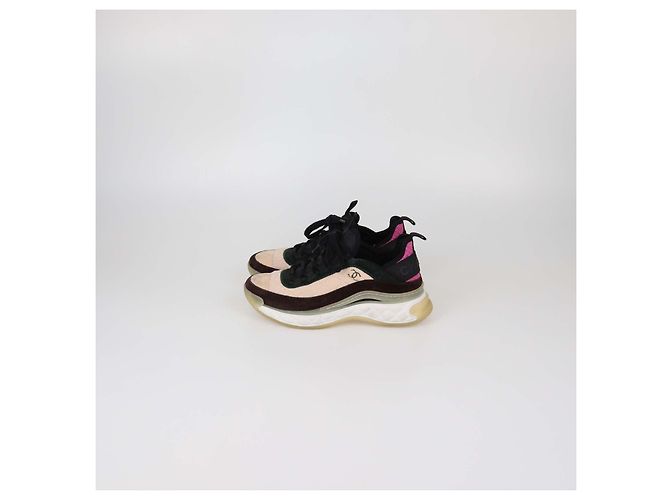 Sneakers basse Chanel Multicolor in camoscio trapuntato e tessuto CC Multicolore - vista 4