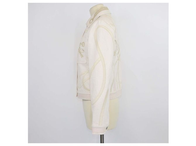 Hermès Hermes Naturel Denim Bestickte Jacke Beige - Ansicht 2