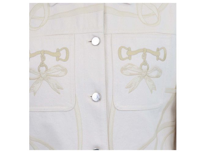Hermès Hermes Naturel Denim Bestickte Jacke Beige - Ansicht 4