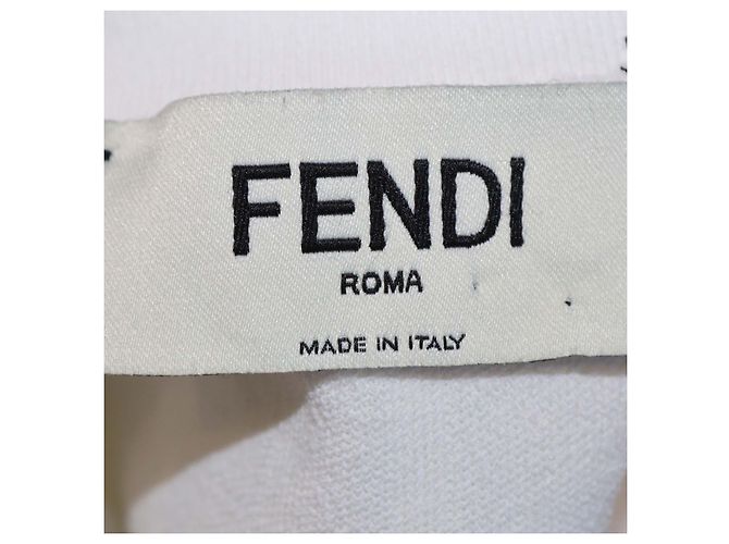 Fendi Off White FF Strick-Bodycon-Midikleid mit langen Ärmeln Aus weiß - Ansicht 6