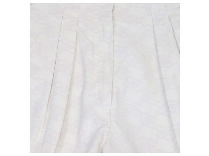 Fendi Off White Denim Shorts mit FF-Print und hoher Taille Roh - Ansicht 3