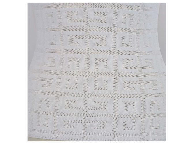 Givenchy Off White Strickpullover aus Viskose mit 4G-Jacquard und Rollkragen Aus weiß - Ansicht 4