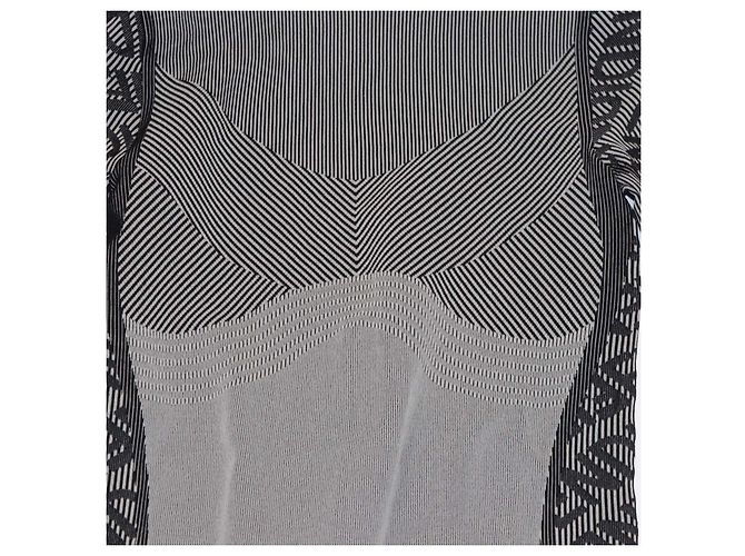 Fendi Jersey-Set aus gestreiftem Logo-Print-Pullover und Leggings in Grau/Schwarz - Ansicht 4