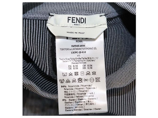 Fendi Jersey-Set aus gestreiftem Logo-Print-Pullover und Leggings in Grau/Schwarz - Ansicht 5
