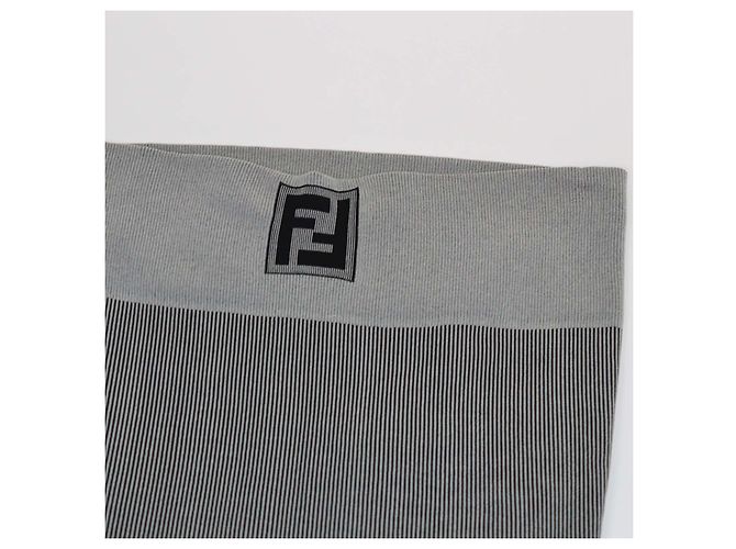 Fendi Jersey-Set aus gestreiftem Logo-Print-Pullover und Leggings in Grau/Schwarz - Ansicht 6