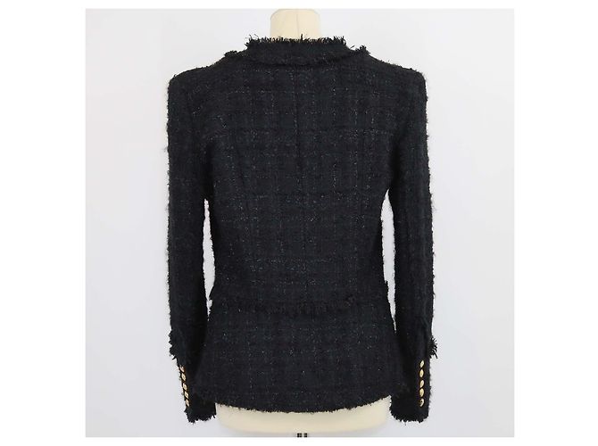 Giacca a maniche lunghe in tweed metallizzato nero Balmain - vista 3