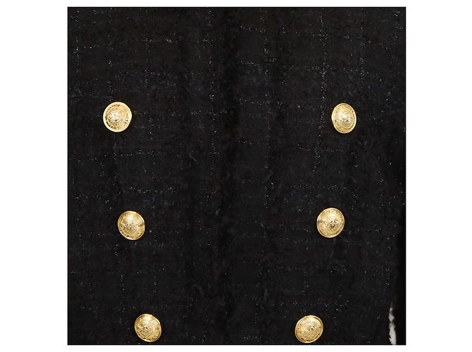Giacca a maniche lunghe in tweed metallizzato nero Balmain - vista 4