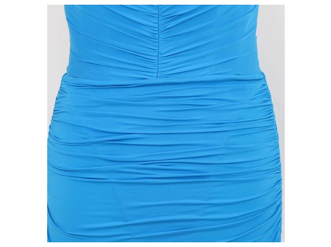 Autre Marque Alex Perry Blaues gerafftes trägerloses Midikleid - Ansicht 4