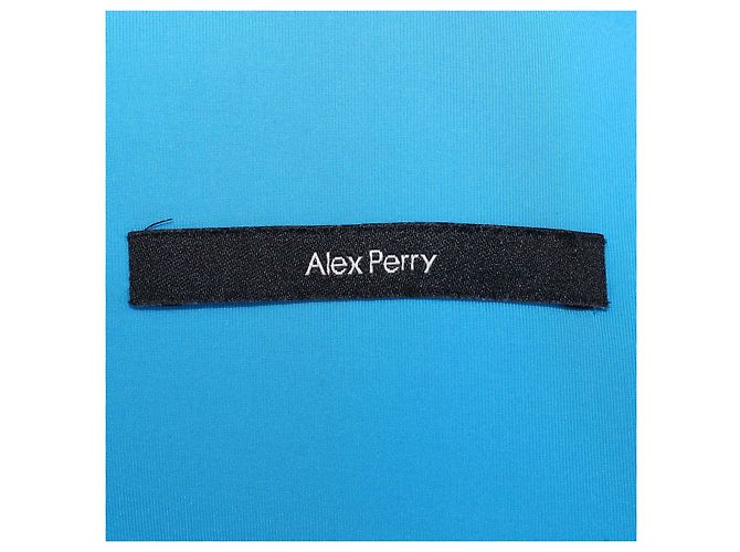Autre Marque Alex Perry Blaues gerafftes trägerloses Midikleid - Ansicht 5
