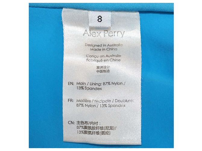 Autre Marque Alex Perry Blaues gerafftes trägerloses Midikleid - Ansicht 6