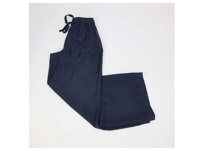 Loewe Anagram Pyjamahose aus Seide in Navy Blau Marineblau - Ansicht 3