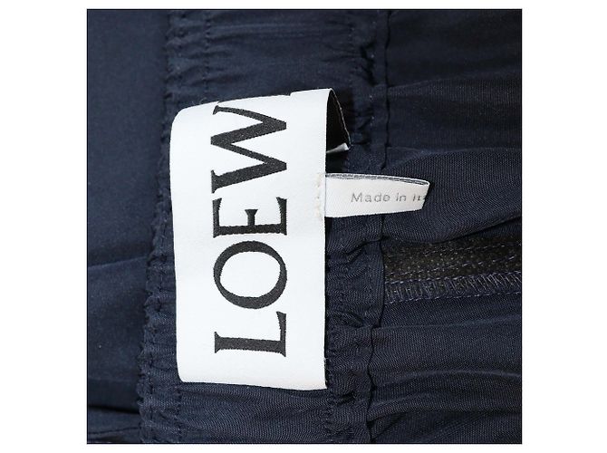Loewe Anagram Pyjamahose aus Seide in Navy Blau Marineblau - Ansicht 5