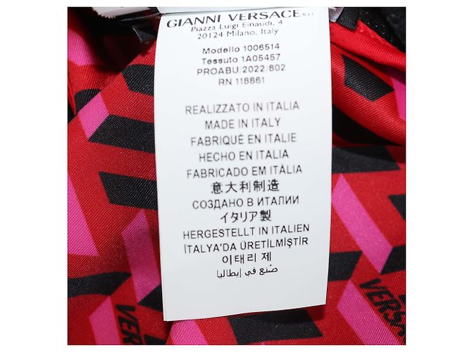 Versace einteiliger Badeanzug aus rotem Jersey mit geometrischem Logo-Print - Ansicht 6