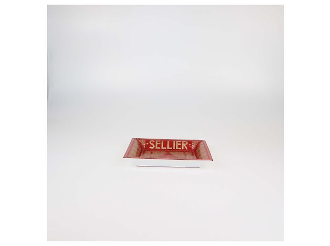 Hermès Hermes Rouge/Or Porcelain Hermes Sellier Change Tray Red - view 3