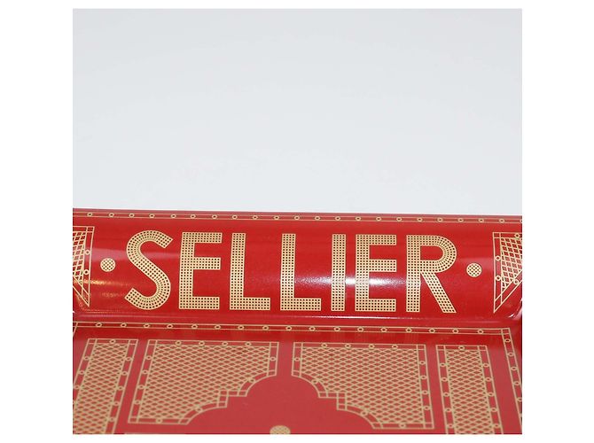 Hermès Hermes Rouge/Or Porcelain Hermes Sellier Change Tray Red - view 7