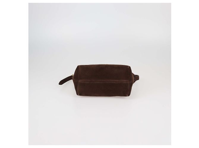 Borsa pouch Miu Miu in camoscio Cacao Cioccolato - vista 4