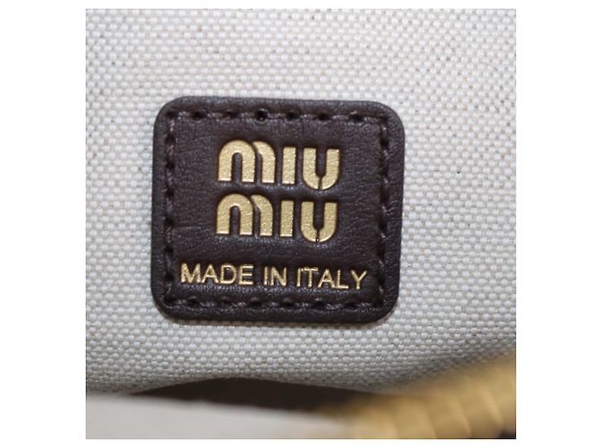 Borsa pouch Miu Miu in camoscio Cacao Cioccolato - vista 5