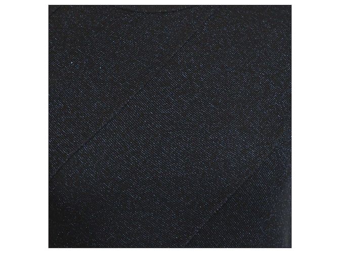 Stella Mc Cartney Robe midi en maille côtelée en mélange de viscose et Lurex bleu nuit Stella McCartney - vue 4
