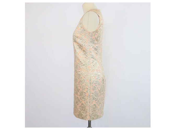 Vestido sin mangas de brocado de mezcla Peach/Gold Dolce & Gabbana - vista 2