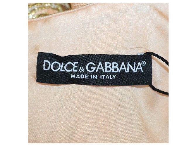 Vestido sin mangas de brocado de mezcla Peach/Gold Dolce & Gabbana - vista 5