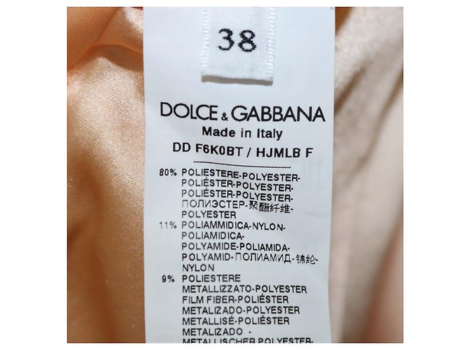 Vestido sin mangas de brocado de mezcla Peach/Gold Dolce & Gabbana - vista 6