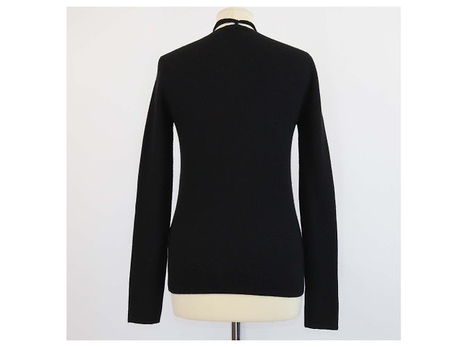 RED Valentino Tricolor Strickpullover mit Rundhalsausschnitt Schwarz - Ansicht 3