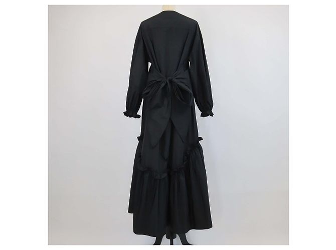 Autre Marque Abito Maxi Hilde con Maniche a Puff e Volant Brogger Black Nero - vista 3