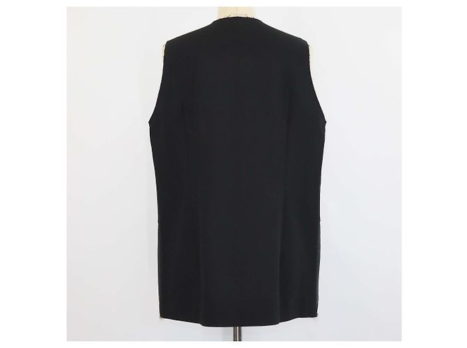 Autre Marque Chaleco de botones Brusnika Black Blend Viscose and Denim Negro - vista 3