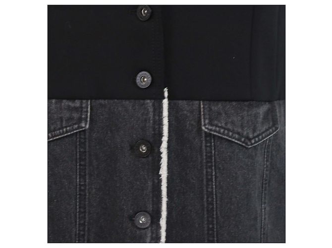 Autre Marque Chaleco de botones Brusnika Black Blend Viscose and Denim Negro - vista 4