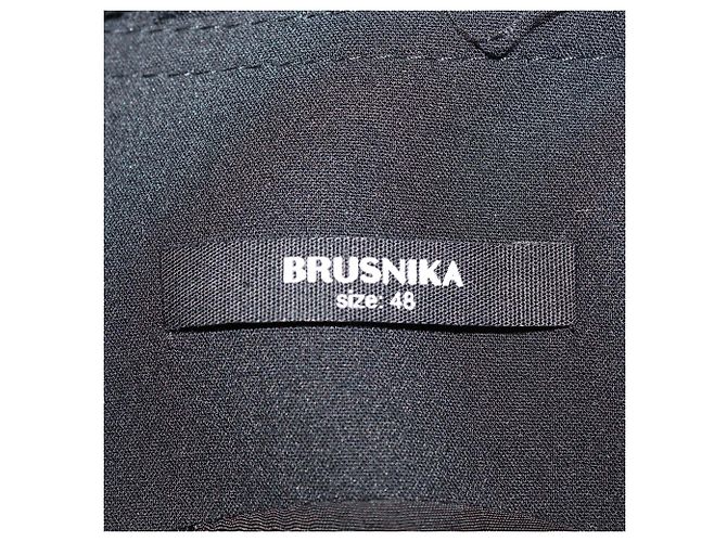 Autre Marque Chaleco de botones Brusnika Black Blend Viscose and Denim Negro - vista 5