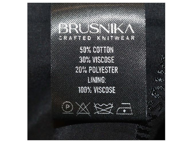 Autre Marque Chaleco de botones Brusnika Black Blend Viscose and Denim Negro - vista 6