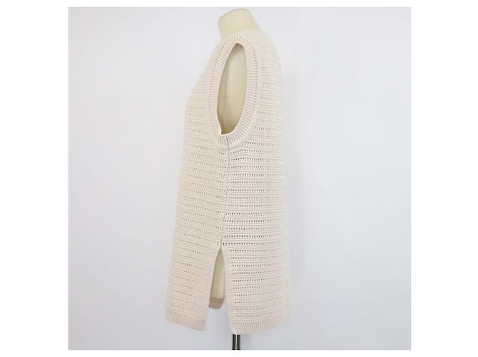 Autre Marque Chaleco de ganchillo en mezcla de algodón beige Soft Goat - vista 2