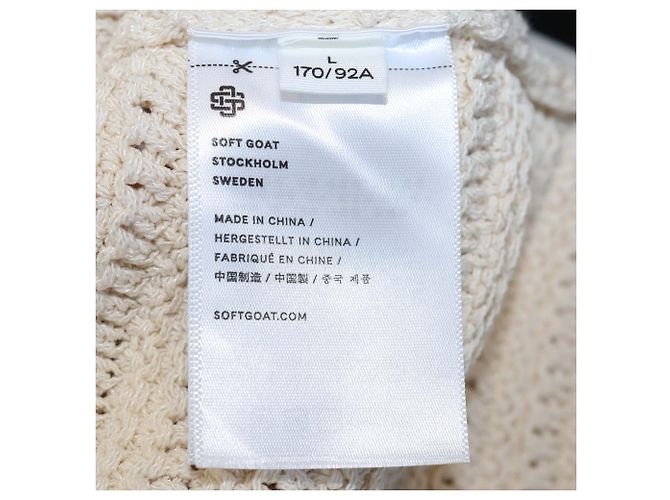 Autre Marque Chaleco de ganchillo en mezcla de algodón beige Soft Goat - vista 6