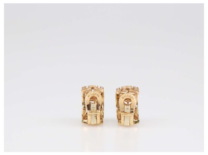 Bulgari Orecchini a cerchio Parentesi Bvlgari in oro rosa 18K e diamanti D'oro - vista 3