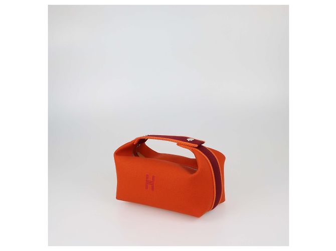 Hermès Orange Feu Canvas Small Bride-a-Brac Case Arancione - vista 2
