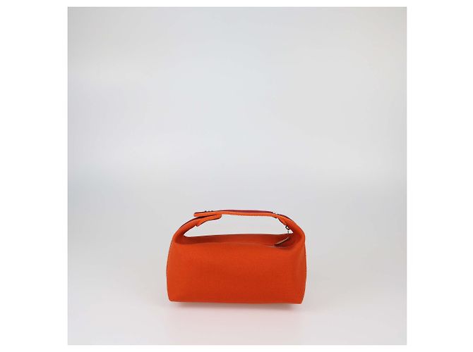 Hermès Orange Feu Canvas Small Bride-a-Brac Case Arancione - vista 3