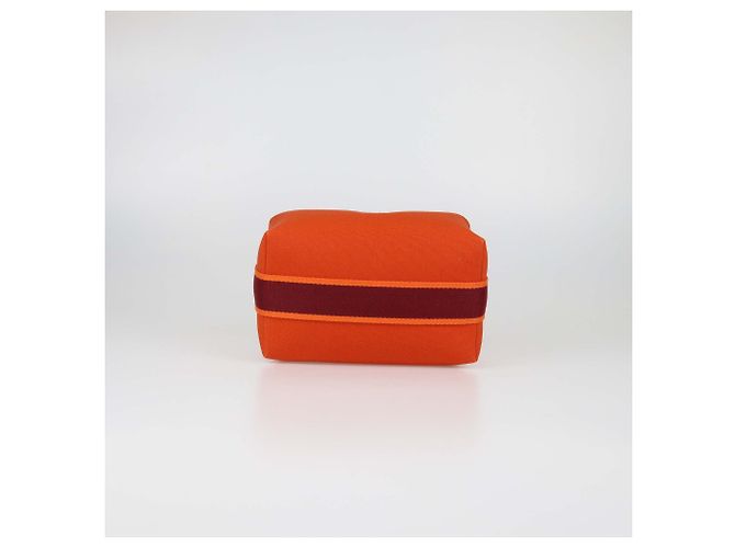Hermès Orange Feu Canvas Small Bride-a-Brac Case Arancione - vista 4
