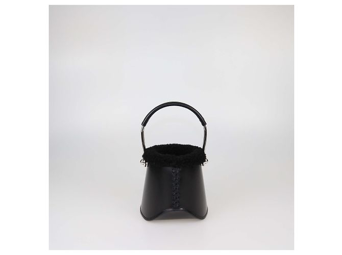 Hermès Borsa Sabot Plush Hermes in vitello Black Box e lana merino Nero - vista 3