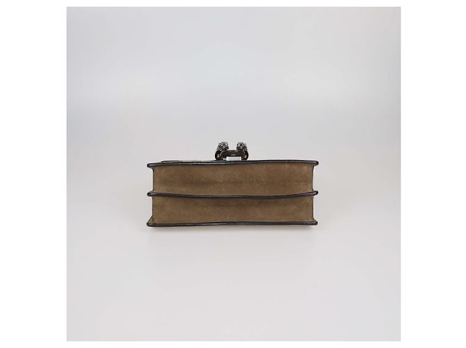 Borsa a tracolla Small Dionysus Gucci in tela GG Supreme beige e camoscio Marrone - vista 4