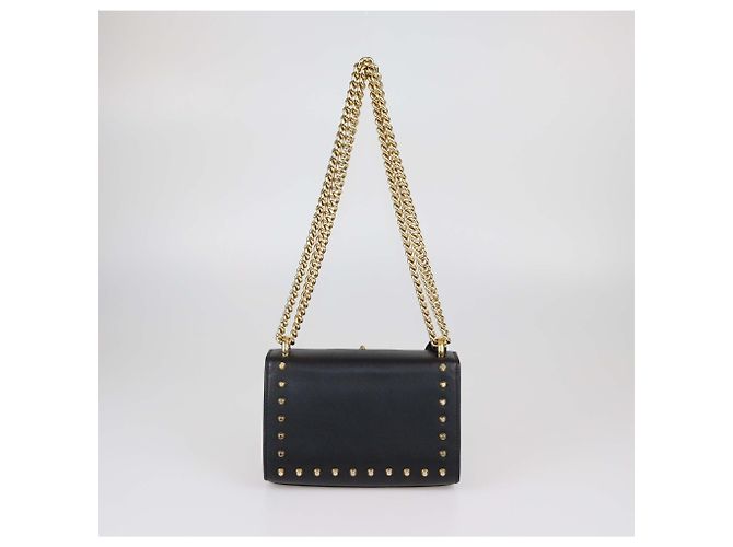 Padlock Borsa a tracolla Gucci Small in pelle nera con borchie di perle e lucchetto Nero - vista 3