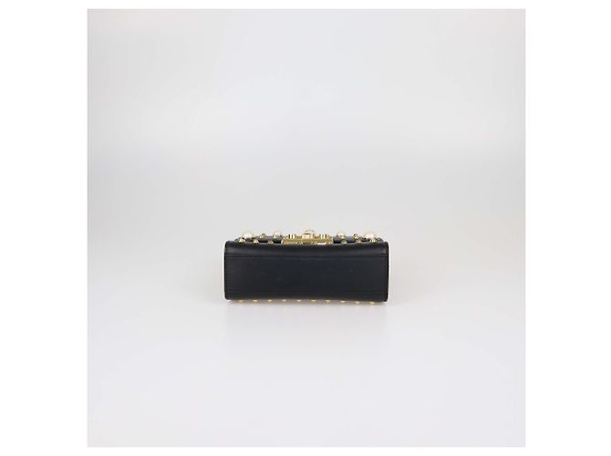 Padlock Borsa a tracolla Gucci Small in pelle nera con borchie di perle e lucchetto Nero - vista 4
