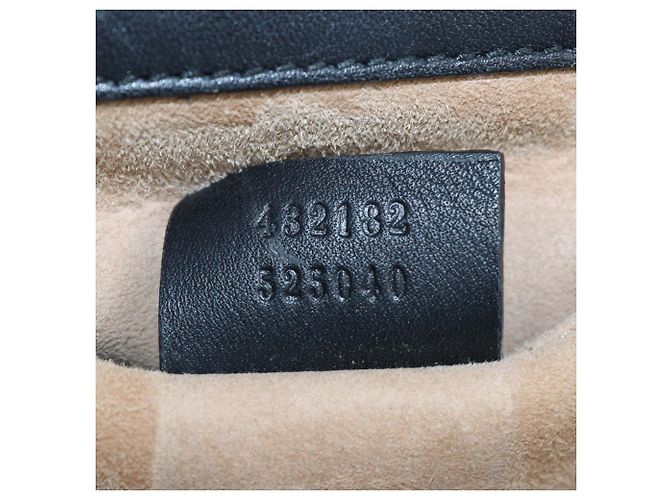 Padlock Borsa a tracolla Gucci Small in pelle nera con borchie di perle e lucchetto Nero - vista 7