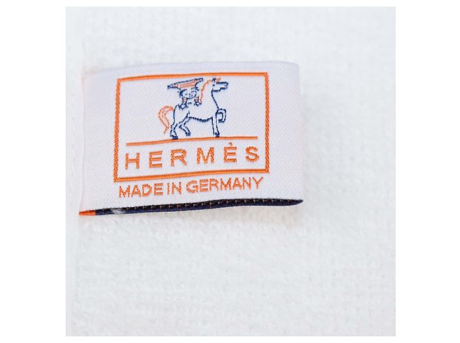Hermès Lavette Hermes Cabriole in cotone bianco - vista 5