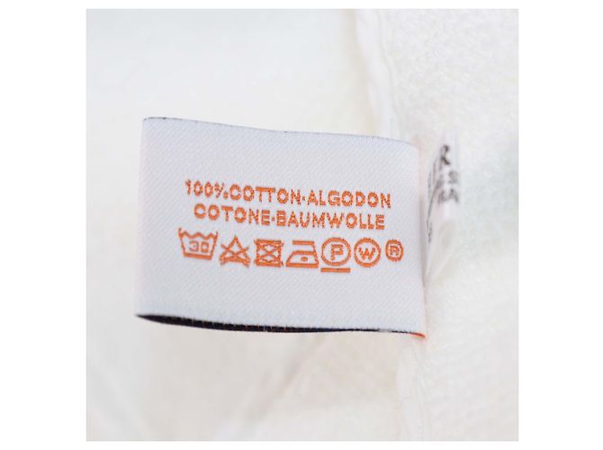 Hermès Lavette Hermes Cabriole in cotone bianco - vista 6