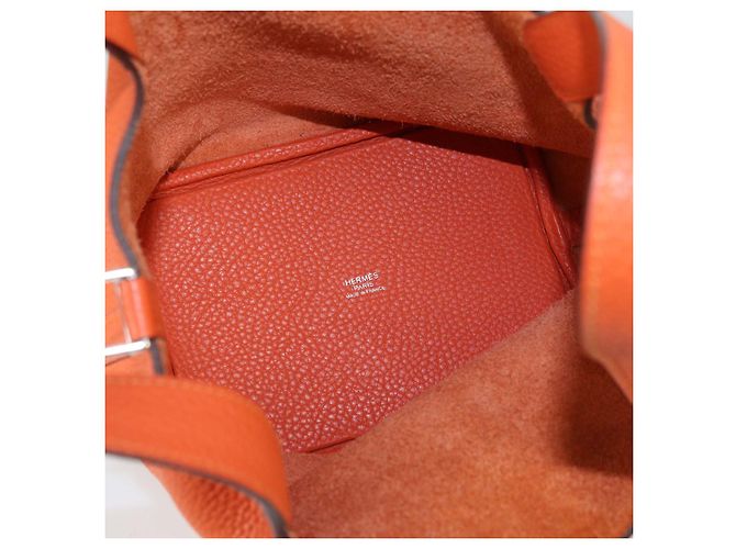 Hermès Borsa Hermes Picotin Lock 18 in pelle Orange Clemence Arancione - vista 5